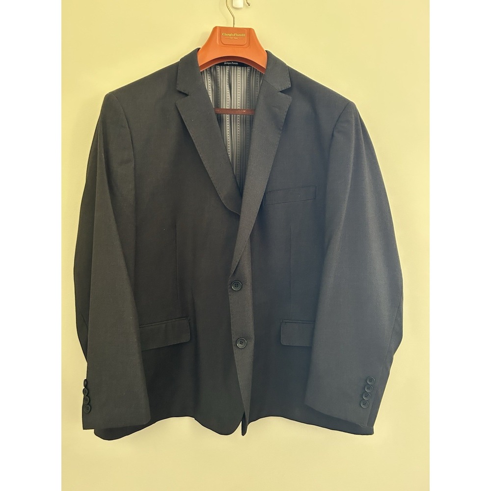 Giorgio Fiorelli Mens Blazer Size 50 Black Two Button Sport Coat Suit Jacket